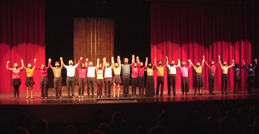 All Together Now cast taking their bows on opening night, November 13, 2021.