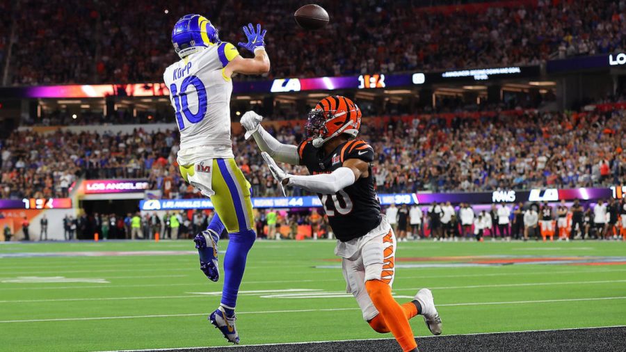 The game winning catch made by Cooper Kupp (#10) to win the Super Bowl and his Super Bowl MVP award.