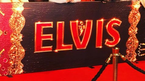 Title display at the red carpet for Baz Luhrmann’s blockbuster film “Elvis” at the Cannes Film Festival May of 2022. 